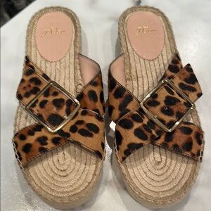 J. Crew Animal Print Espadrille Sandals NEVER WORN